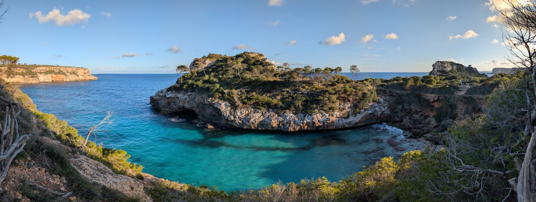 Sturdy walking pathways inside a cave system in Mallorca