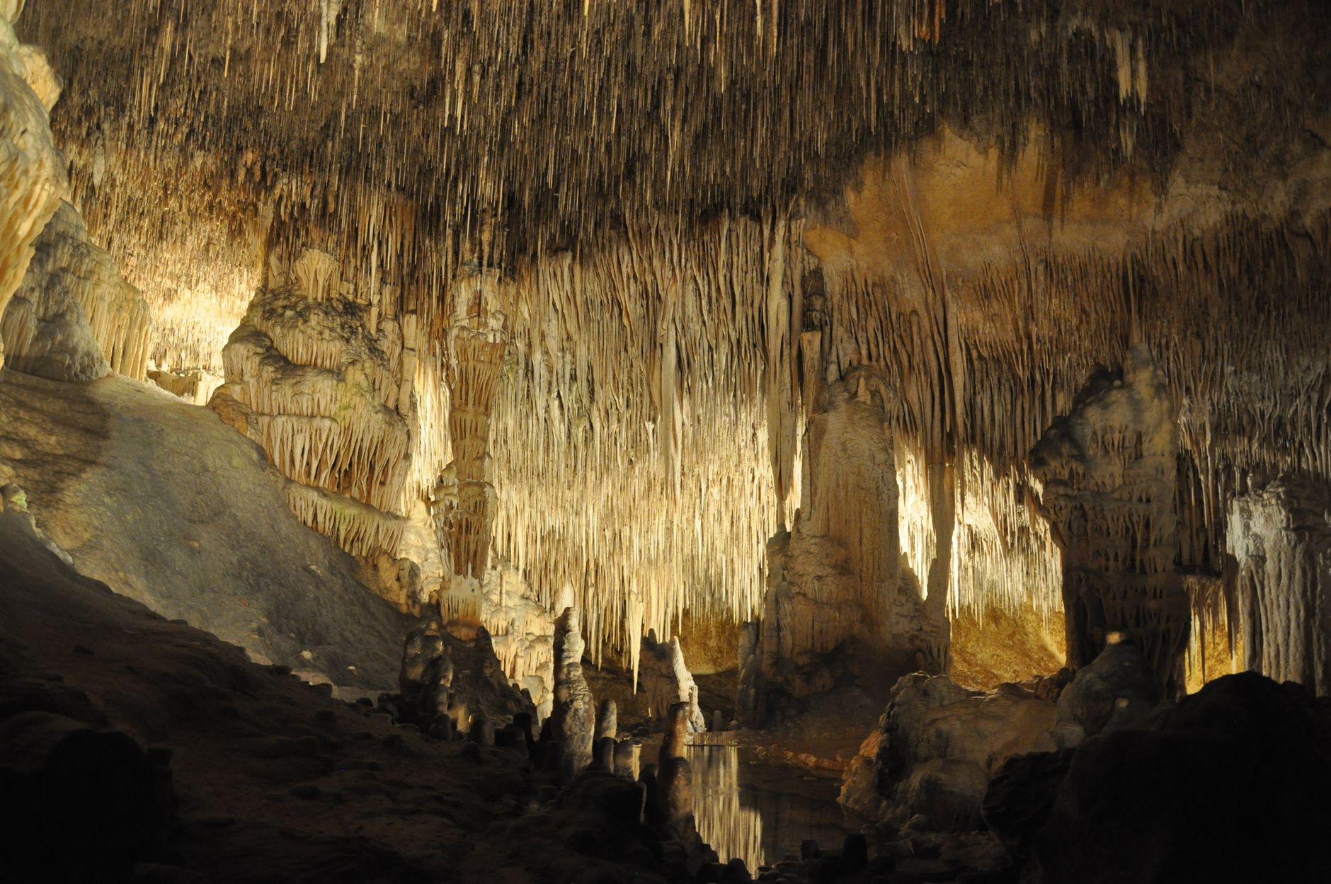 Subterranean magnesium clusters inside Caves of Génova